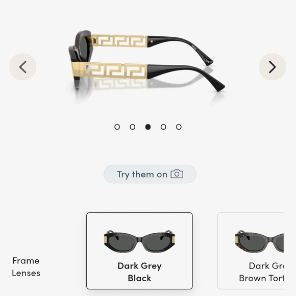 Versace Black Sunglasses with Gold Highlights - Picture 3 of 7